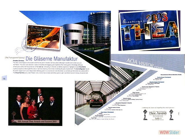 Volkswagon Glaserne Manufaktur - Thea Awards 2003