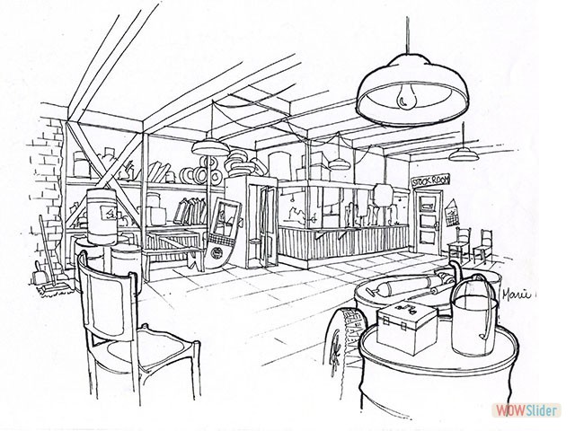 Disney Hollywood Studios Speakeasy Restaurant - Concept Sketch